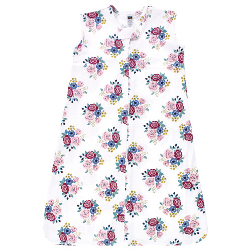 Hudson Baby Cotton Sleeveless Wearable Sleeping Bag, Sack, Blanket, Blush Navy Floral