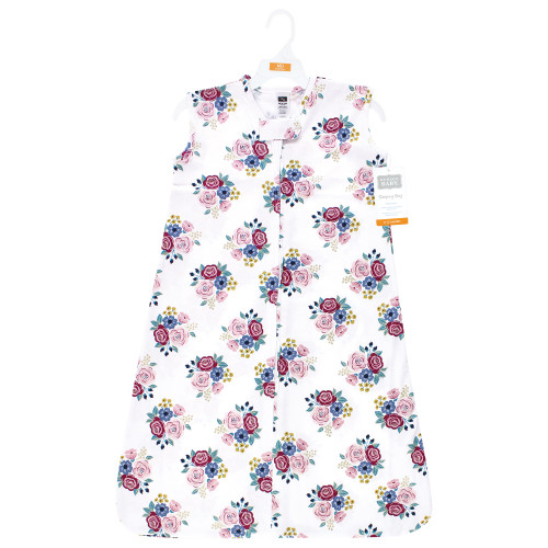 Hudson Baby Cotton Sleeveless Wearable Sleeping Bag, Sack, Blanket, Blush Navy Floral