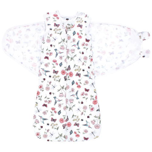 Hudson Baby Convertible Swaddle Sleep Sack, Hummingbird Garden