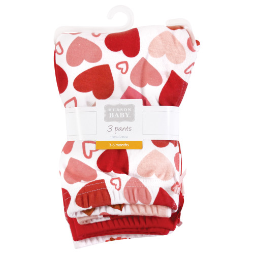 Hudson Baby Cotton Pants and Leggings, Valentine Hearts