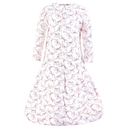 Hudson Baby Long Sleeve Cotton Jersey Sleeping Bag, Pink Bows