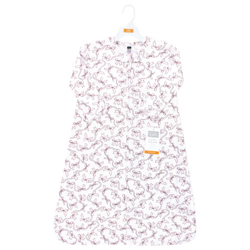 Hudson Baby Long Sleeve Cotton Jersey Sleeping Bag, Pink Bows
