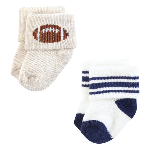 Hudson Baby Cotton Rich Newborn and Terry Socks, Sports Stripes