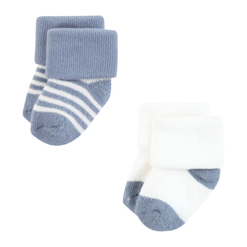 Hudson Baby Cotton Rich Newborn and Terry Socks, Boy Asst Stars