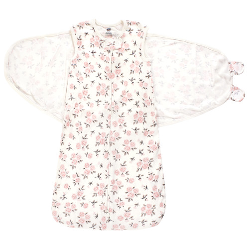 Hudson Baby Convertible Swaddle Sleep Sack, Neutral Pink Floral