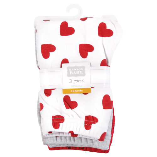Hudson Baby Cotton Pants and Leggings, Love Hearts