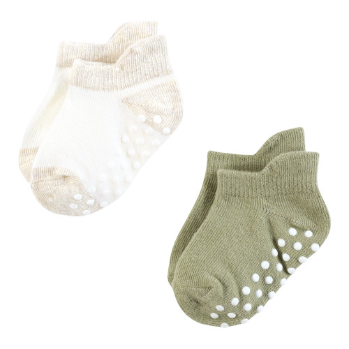 Touched By Nature Organic Cotton Socks with Non-Skid Gripper for Fall Resistance, Blue Sage Neutral