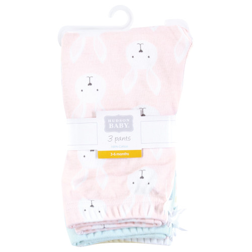 Hudson Baby Cotton Pants and Leggings, Easter Bunny Pink