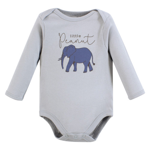 Touched By Nature Organic Cotton Long-Sleeve Bodysuits, Classic Safari