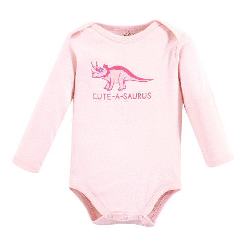 Touched By Nature Organic Cotton Long-Sleeve Bodysuits, Retro Dino