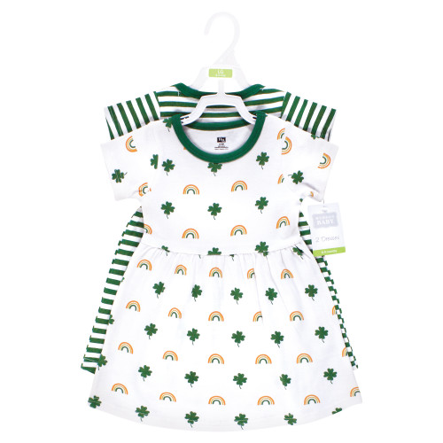 Hudson Baby Cotton Dresses, Clover Rainbow