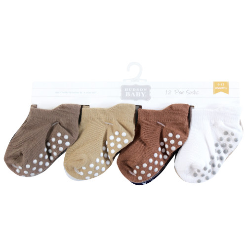 Hudson Baby Non-Skid No-Show Socks, Navy Neutrals