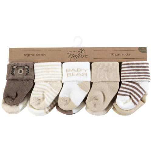 Touched By Nature Organic Cotton Socks, Brown Bear
