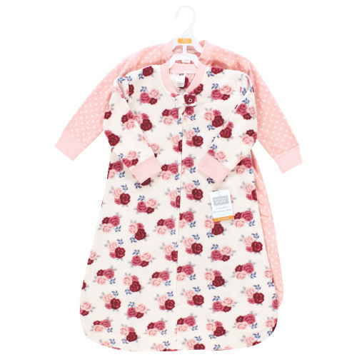 Hudson Baby Long-Sleeve Fleece Sleeping Bag, Floral 1