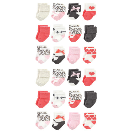 Luvable Friends Newborn and Baby Terry Socks, Leopard 1