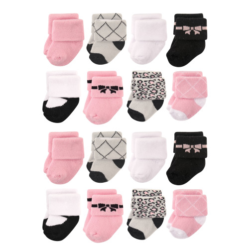 Hudson Baby Cotton Rich Newborn and Terry Socks, Bows 2
