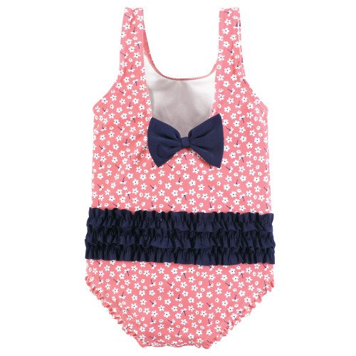 Hudson Baby Baby and Toddler Swimsuit, Tiny White Flower 1