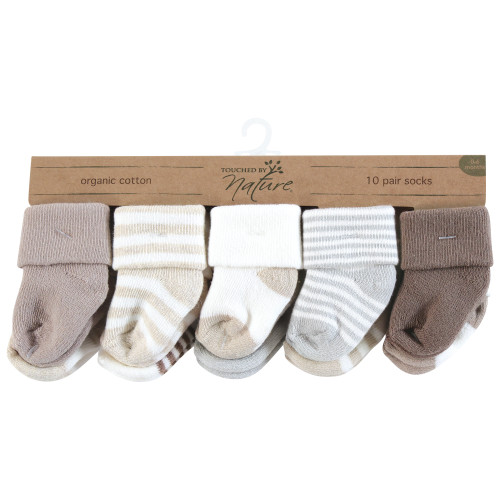 Touched By Nature Organic Cotton Socks, Neutral Stripes 1