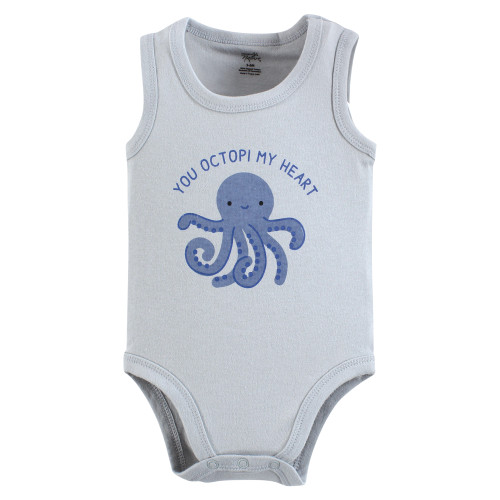Touched By Nature Organic Cotton Bodysuits, Mystic Sea 1