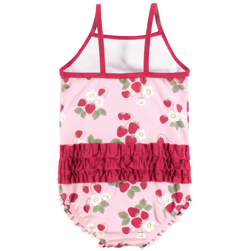 Hudson Baby Baby and Toddler Swimsuit, Pink Strawberry 1