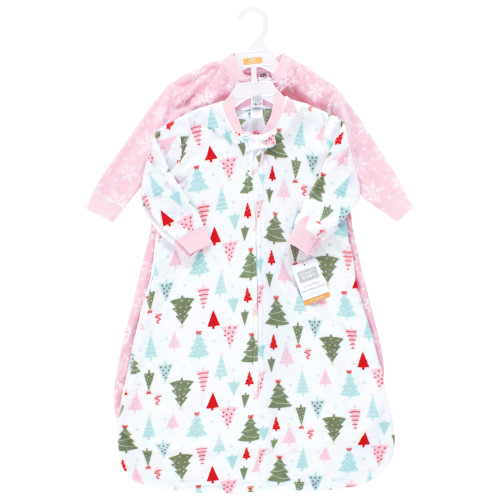 Hudson Baby Long-Sleeve Fleece Sleeping Bag, Sparkle Trees 1