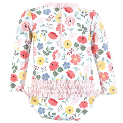 Hudson Baby Rashguard Baby and Toddler Swimsuit, Modern Botanical 1