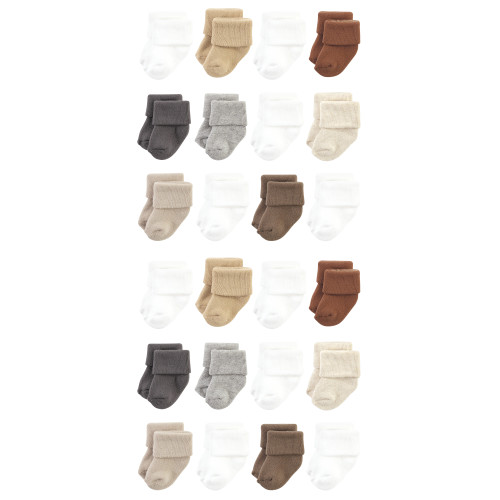 Hudson Baby Cotton Rich Newborn and Terry Socks, Neutral Tones 1