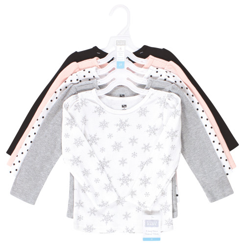 Hudson Baby Thermal Long Sleeve Tees 5pk, Snowflake