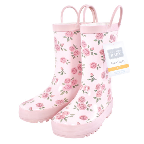 Hudson Baby Rain Boots, Mauve Ditsy Rose