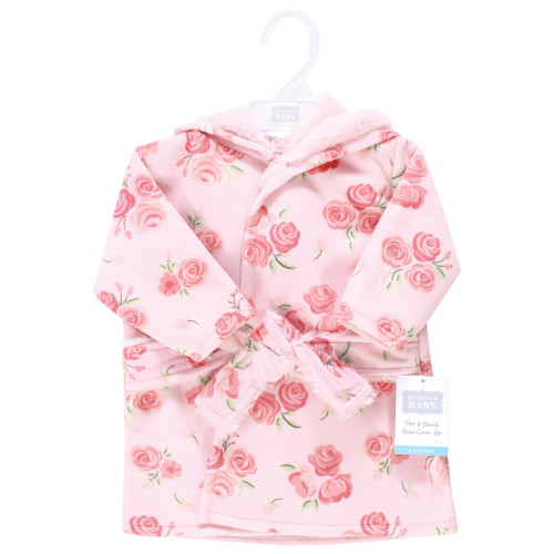 Hudson Baby Mink with Faux Fur Lining Pool and Beach Robe Cover-ups, Blush Rose