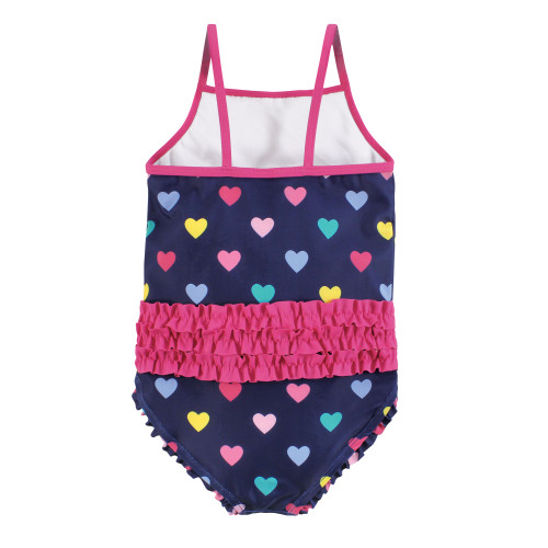 Hudson Baby Baby and Toddler Swimsuit, Navy Hearts Baby