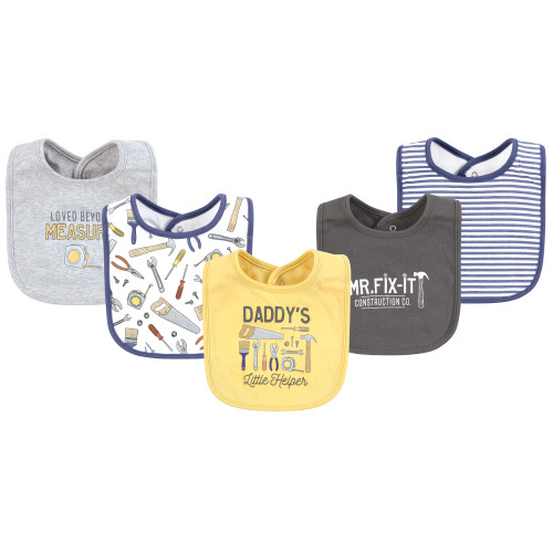 Hudson Baby Cotton Bibs, Construction Work