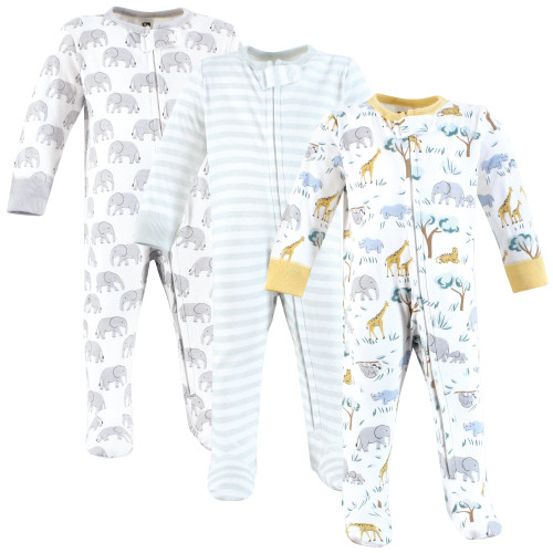 Hudson Baby Cotton Sleep and Play, Safari Friends
