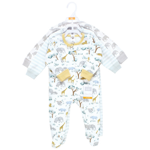 Hudson Baby Cotton Sleep and Play, Safari Friends