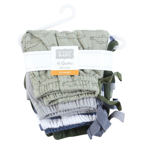 Hudson Baby Shorts Bottoms 4-Pack, Alligator