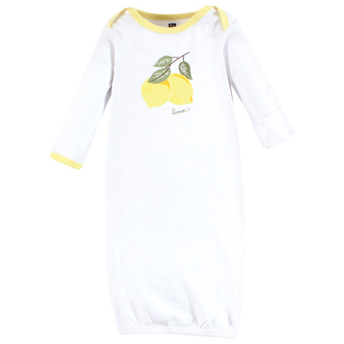 Hudson Baby Gown, Swaddle Blanket and Cap or Headband, Lemons
