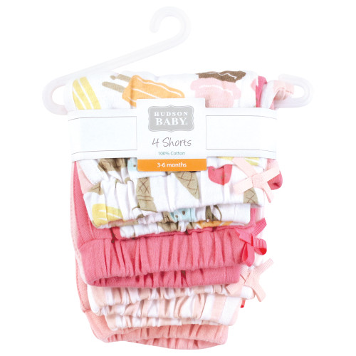 Hudson Baby Shorts Bottoms 4-Pack, Ice Cream And Popsicles