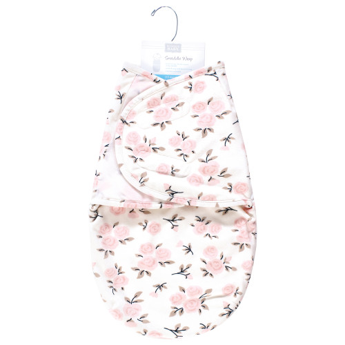 Hudson Baby Plush Faux Fur Swaddle Wrap, Neutral Pink Floral