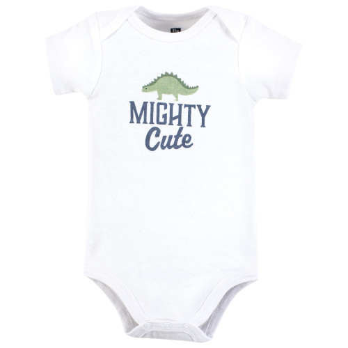 Hudson Baby Cotton Bodysuits 3-Pack, Mighty Cute Dino