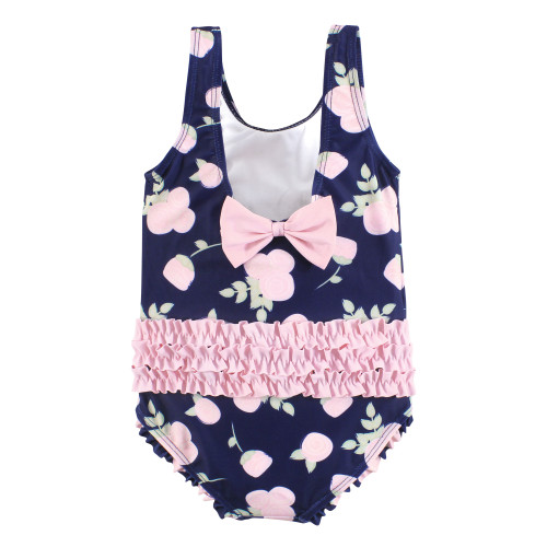 Hudson Baby Baby and Toddler Swimsuit, Navy Rose Baby