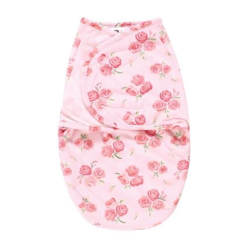 Hudson Baby Plush Faux Fur Swaddle Wrap, Blush Rose
