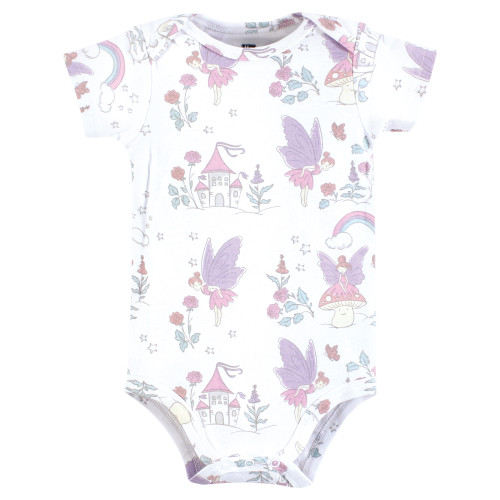 Hudson Baby Cotton Bodysuits 3-Pack, Fairy Princess