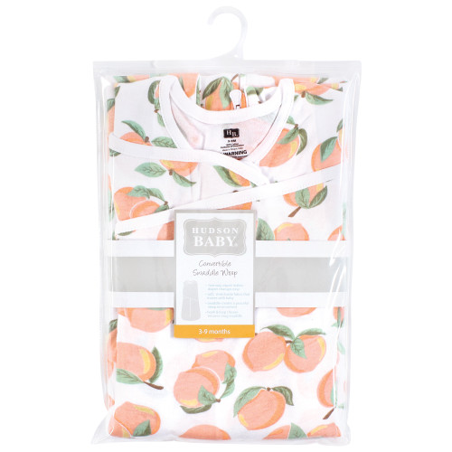 Hudson Baby Convertible Swaddle Sleep Sack, Peach