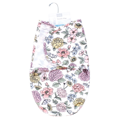Hudson Baby Plush Faux Fur Swaddle Wrap, Vintage Blossom