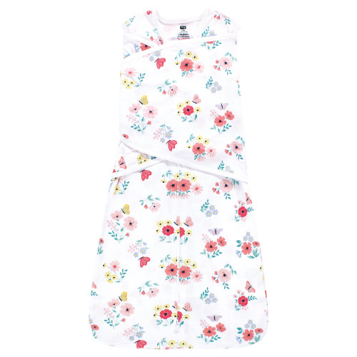 Hudson Baby Convertible Swaddle Sleep Sack, Butterfly Floral