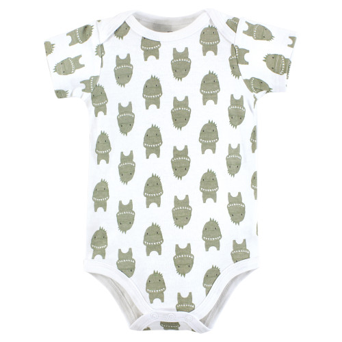 Hudson Baby Cotton Bodysuits 3-Pack, Modern Dino