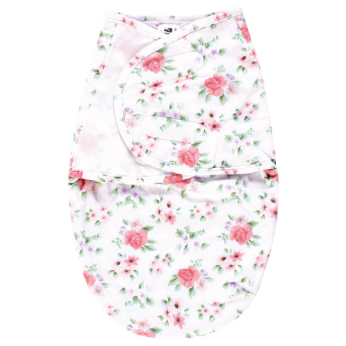 Hudson Baby Plush Faux Fur Swaddle Wrap, Vintage Floral