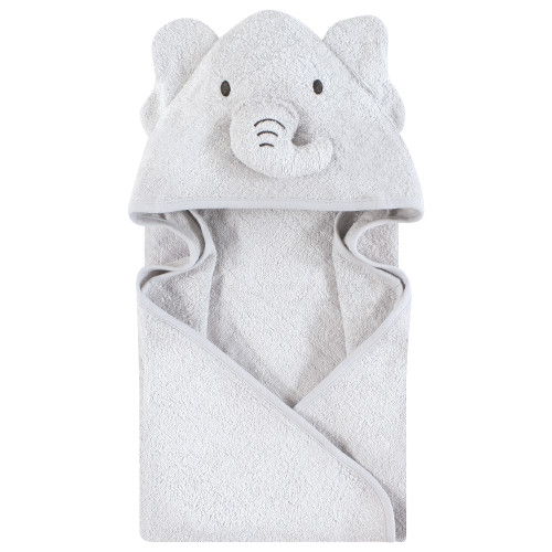 Hudson Baby Cotton Animal Face Hooded Towel, Neutral Safari World