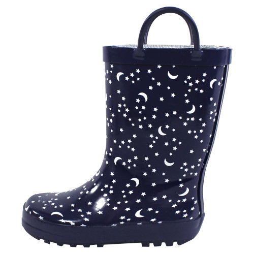 Hudson Baby Rain Boots, Navy Stars And Moon