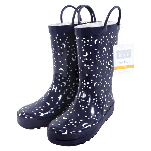 Hudson Baby Rain Boots, Navy Stars And Moon